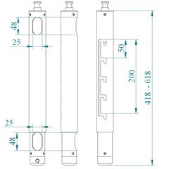 Euromet 400-600 mm forlenger for Arakno, hvit